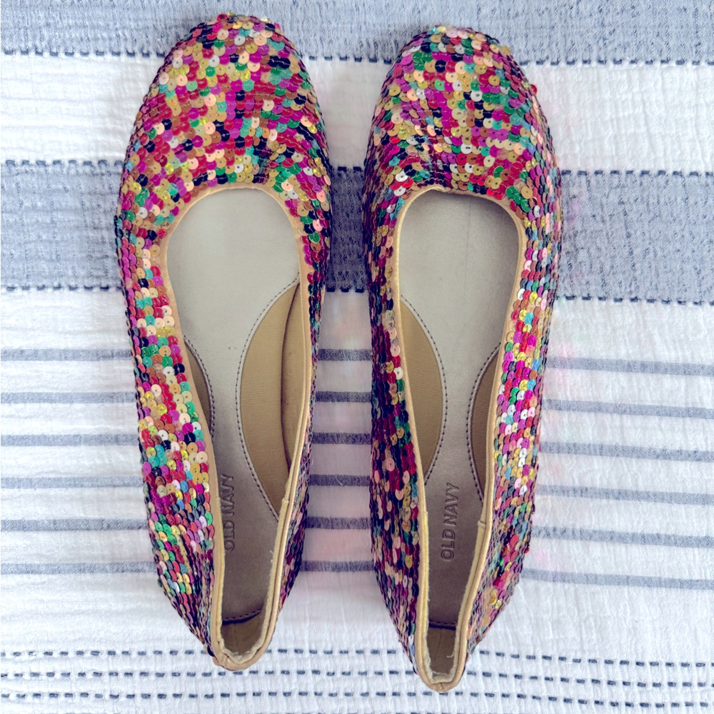 Old Navy Women's Multicolor Sequin Flats